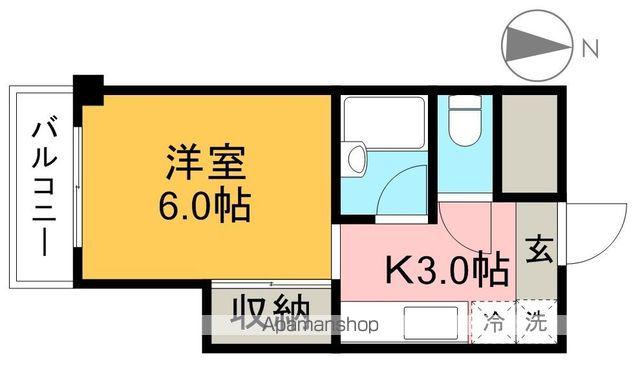 コーポ舟入川(1K/4階)の間取り写真