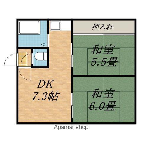 シティハイムF95(2DK/2階)の間取り写真