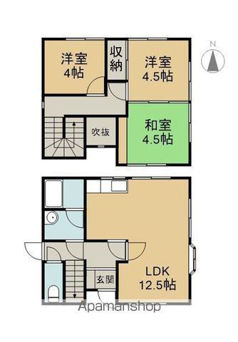 予讃線 新居浜駅 徒歩38分 2階建 築39年(3LDK)の間取り写真