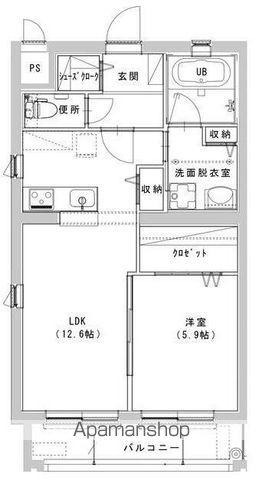 グリシーヌ(1LDK/4階)の間取り写真