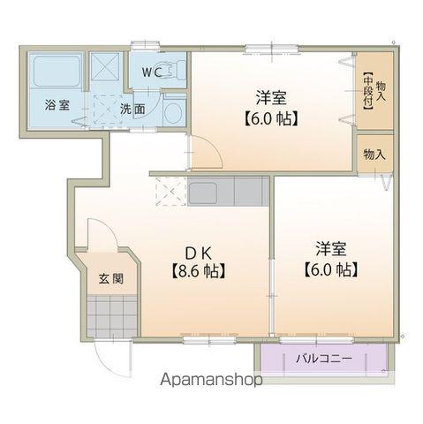 パークメゾンⅠ(2DK/1階)の間取り写真