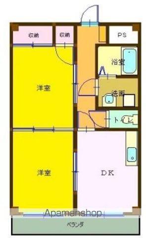 蓮池マンションⅡ(2DK/2階)の間取り写真