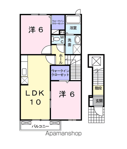 ブライトン(2LDK/2階)の間取り写真