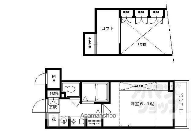 エステムコート京都烏丸II(1K/9階)の間取り写真