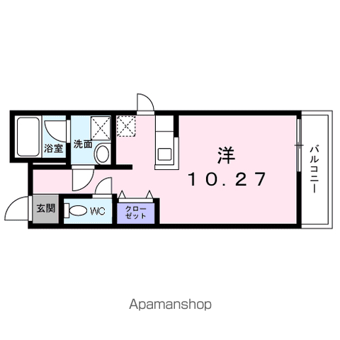 ティアラグレイス(ワンルーム/1階)の間取り写真