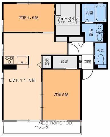 OWL オウル(2LDK/1階)の間取り写真