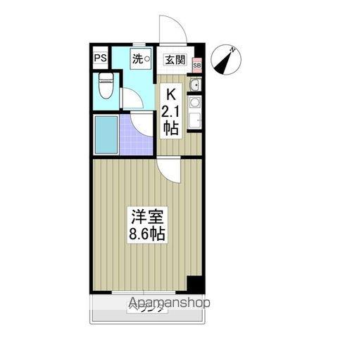 リブレス川越南大塚(1K/2階)の間取り写真