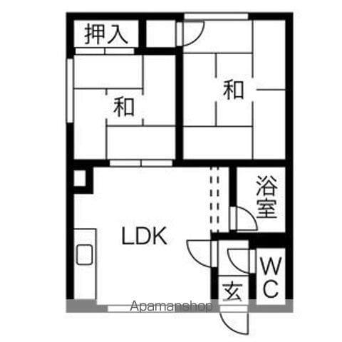 コーポ谷(2DK/2階)の間取り写真
