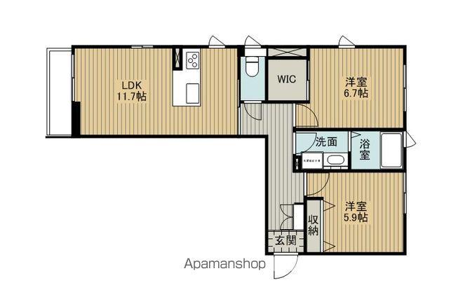 グランヴェール(2LDK/1階)の間取り写真