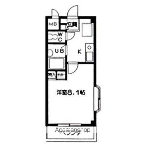 イーストTOWNK(1K/1階)の間取り写真