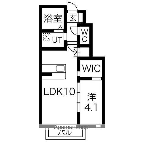 ノースヒルズ(1LDK/1階)の間取り写真