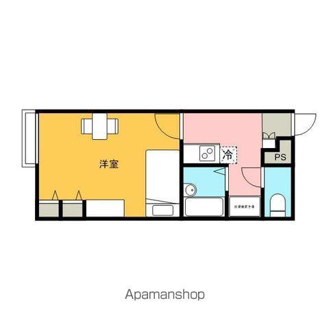 レオパレスレオーノ古府中(1K/1階)の間取り写真