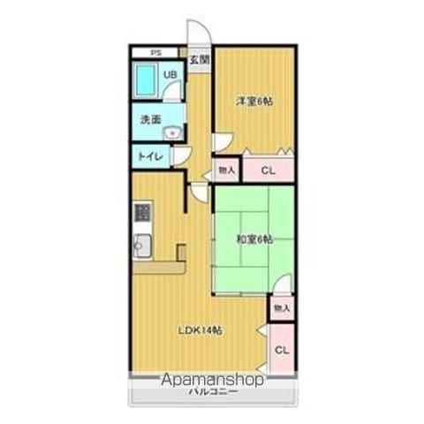 センタースクエア春日井(2LDK/3階)の間取り写真