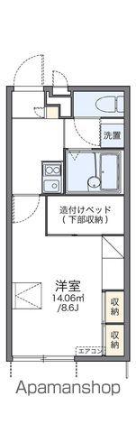 レオパレスボヌール塩屋(1K/1階)の間取り写真