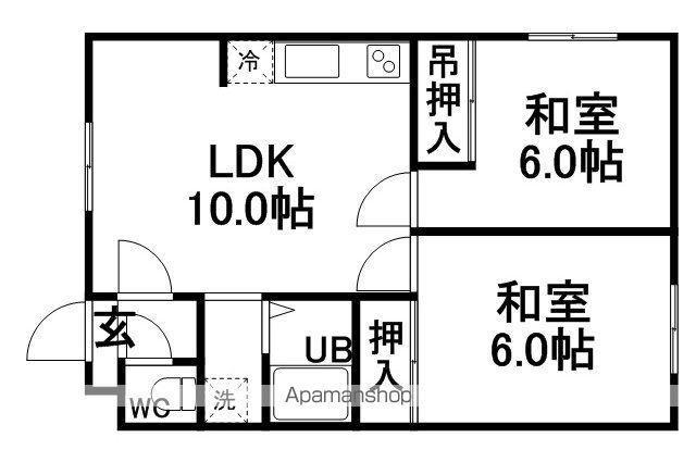 コーポ岡部(2LDK/2階)の間取り写真