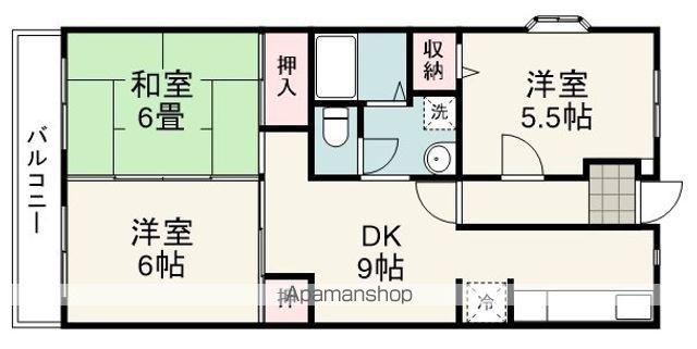 シュヴェスター(3DK/2階)の間取り写真