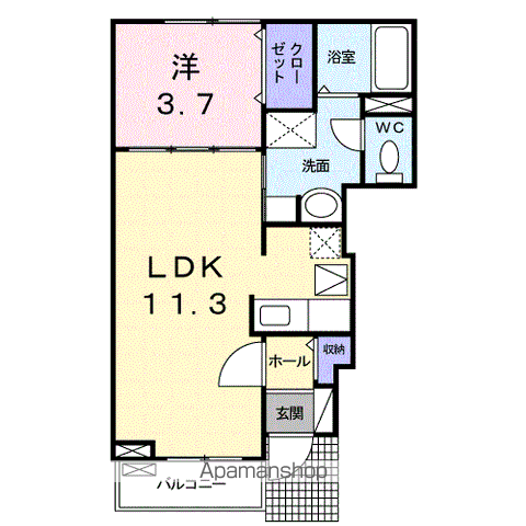 ベル・ブリーズSⅤ(1LDK/1階)の間取り写真