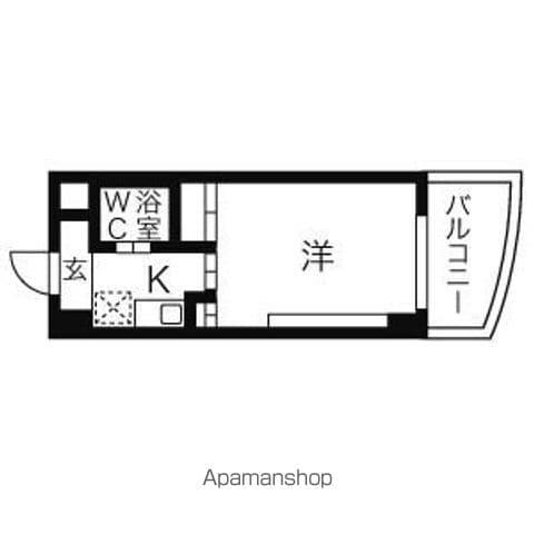 岩井橋ロイヤルハイツ(1K/7階)の間取り写真