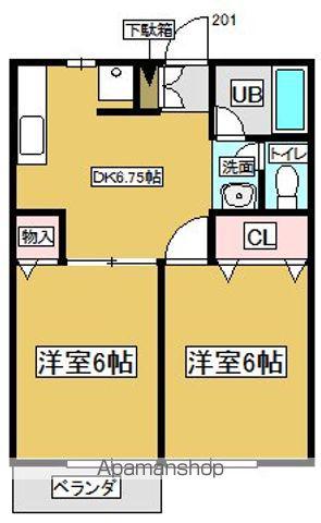 アネックスヒル(2DK/2階)の間取り写真