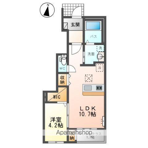 プラムハウス(1LDK/1階)の間取り写真