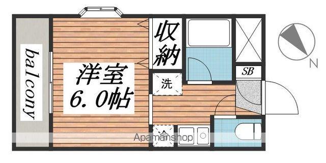 ウィステリアハイツ(ワンルーム/2階)の間取り写真