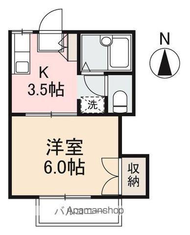 ガーデニアⅠ(1K/2階)の間取り写真