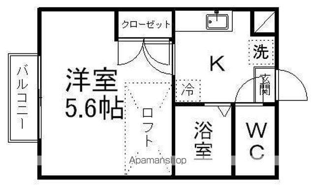プルミエⅠ(1K/2階)の間取り写真