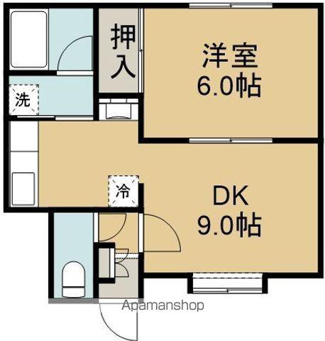 パレス榎本(1DK/1階)の間取り写真