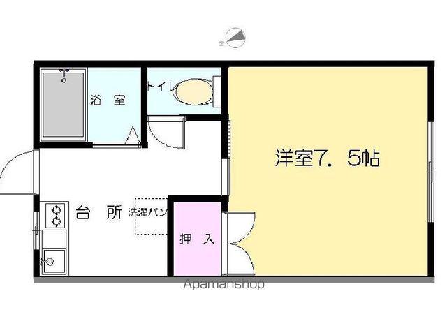 メープルサカモト(1K/2階)の間取り写真
