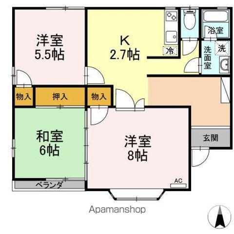 タンジコーポラス(3K/2階)の間取り写真