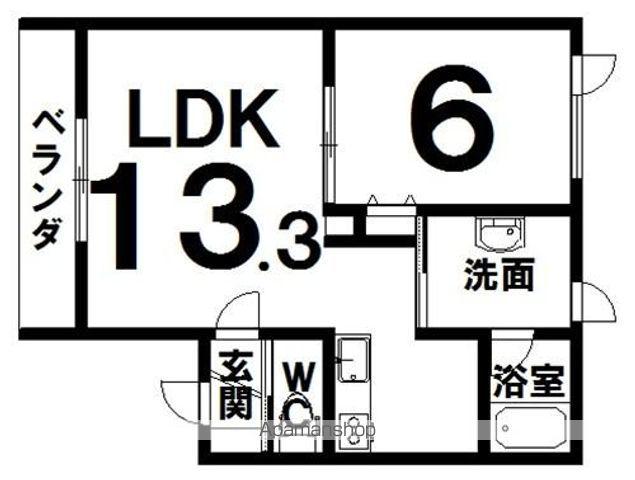 LEVANTEⅡ(1LDK/3階)の間取り写真
