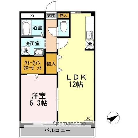 ラルシュ・ドゥ・ノワ(1LDK/5階)の間取り写真