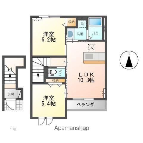 クルール Ⅱ(2LDK/2階)の間取り写真