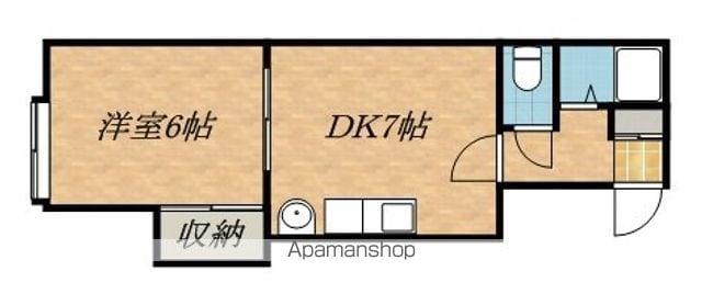 アルファコートⅡ(1DK/2階)の間取り写真