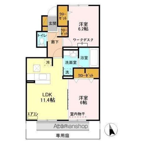 ラシャンスマチハタ 1階階 間取り