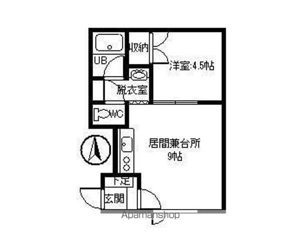 デュオM&D(1LDK/1階)の間取り写真