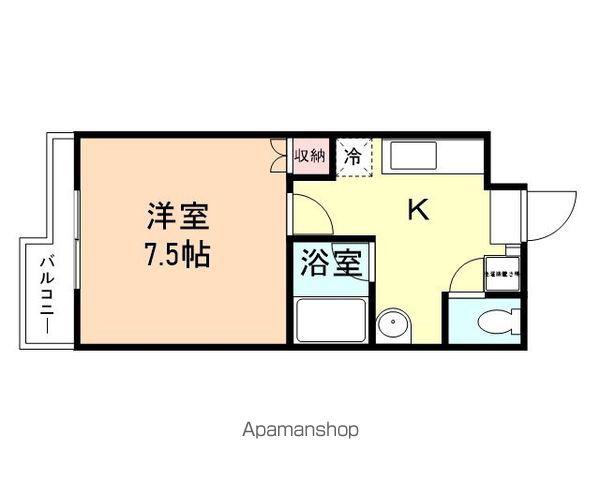 パールハウス(1K/2階)の間取り写真