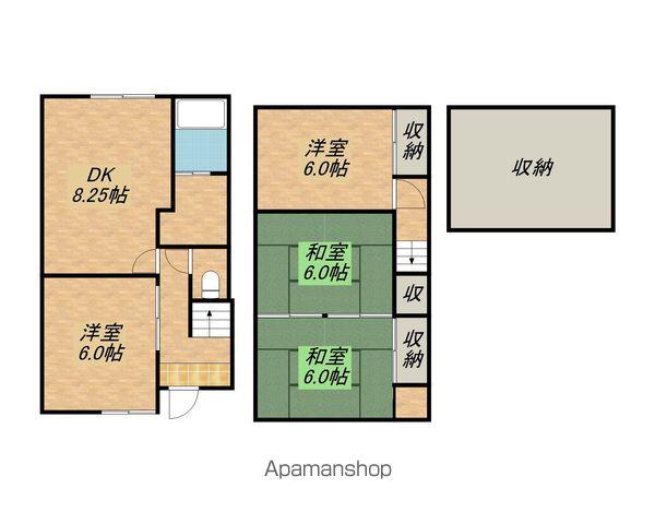 京阪電気鉄道石坂線 粟津駅(滋賀) 徒歩19分 3階建 築36年(4SDK)の間取り写真