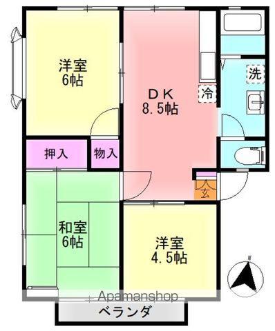 アーバン市原2号館(3DK/2階)の間取り写真