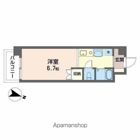 ステュ・ディオ森(1K/1階)の間取り写真