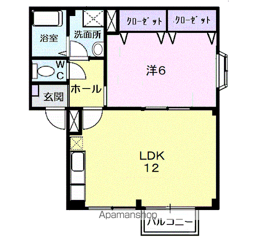 メゾンフローラ(1LDK/1階)の間取り写真