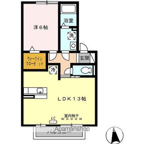 モンテカスカーダA棟(1LDK/2階)の間取り写真