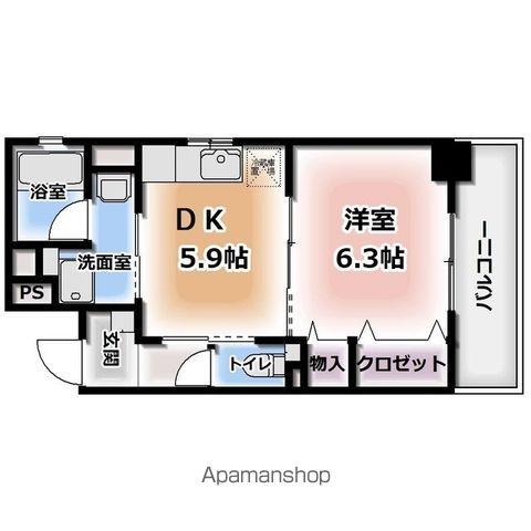 クリア壱番館(1DK/4階)の間取り写真