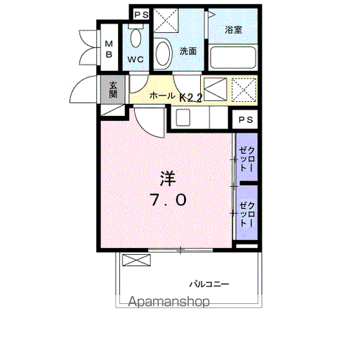 ガーデンハウス トキ(1K/1階)の間取り写真