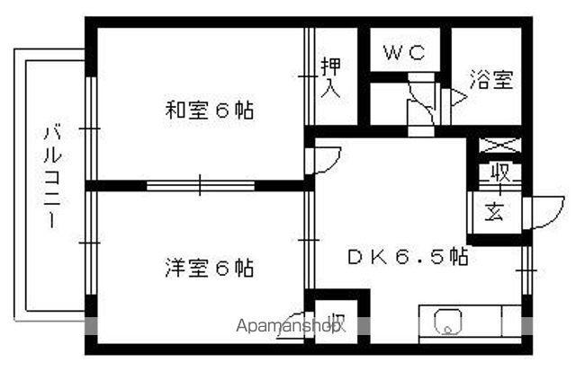レインボー松井(2DK/2階)の間取り写真