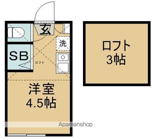 SEA SOUND 中野(ワンルーム/1階)の間取り写真