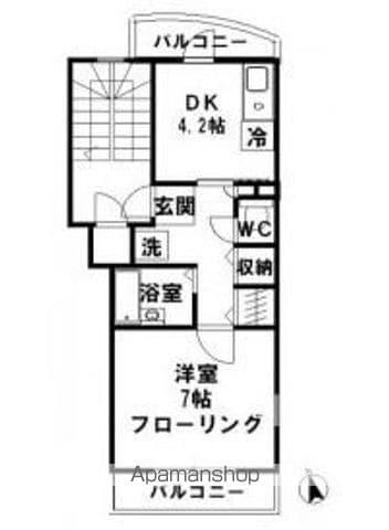 ザイテベルクⅡ(1DK/2階)の間取り写真