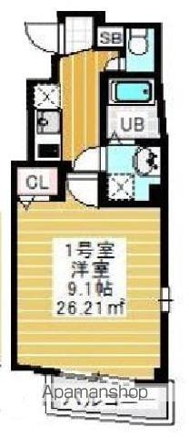 SECOND CORAL千葉中央(1K/3階)の間取り写真