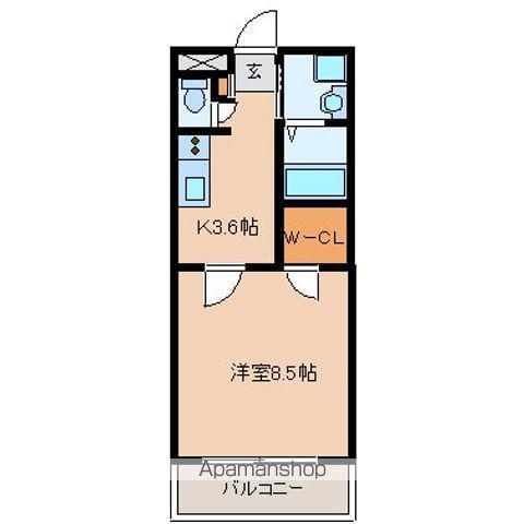 フローネ加美平(1K/3階)の間取り写真