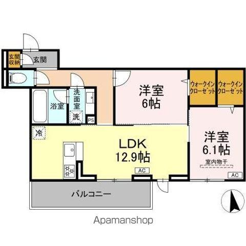 ルボワ エスト(2LDK/2階)の間取り写真